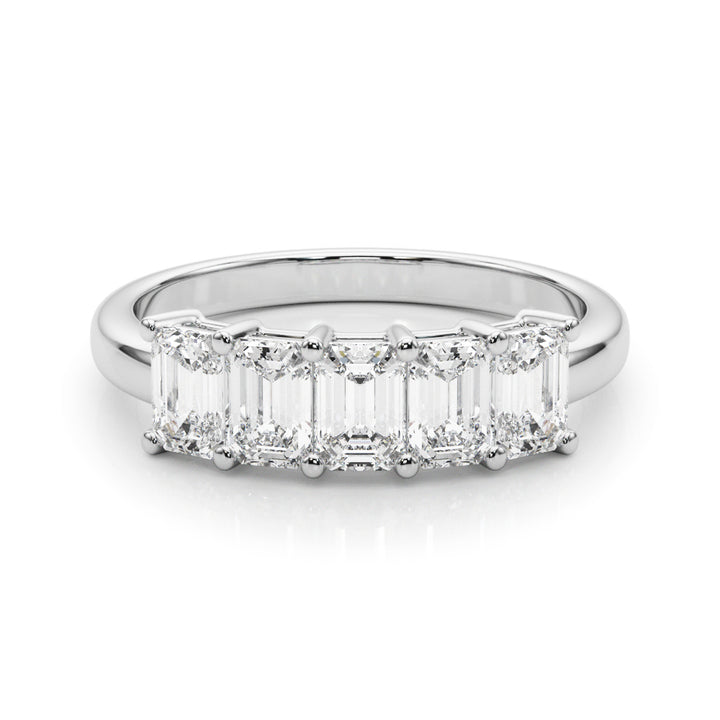 14K White Gold Multi-Stone Emerald Diamond Ring