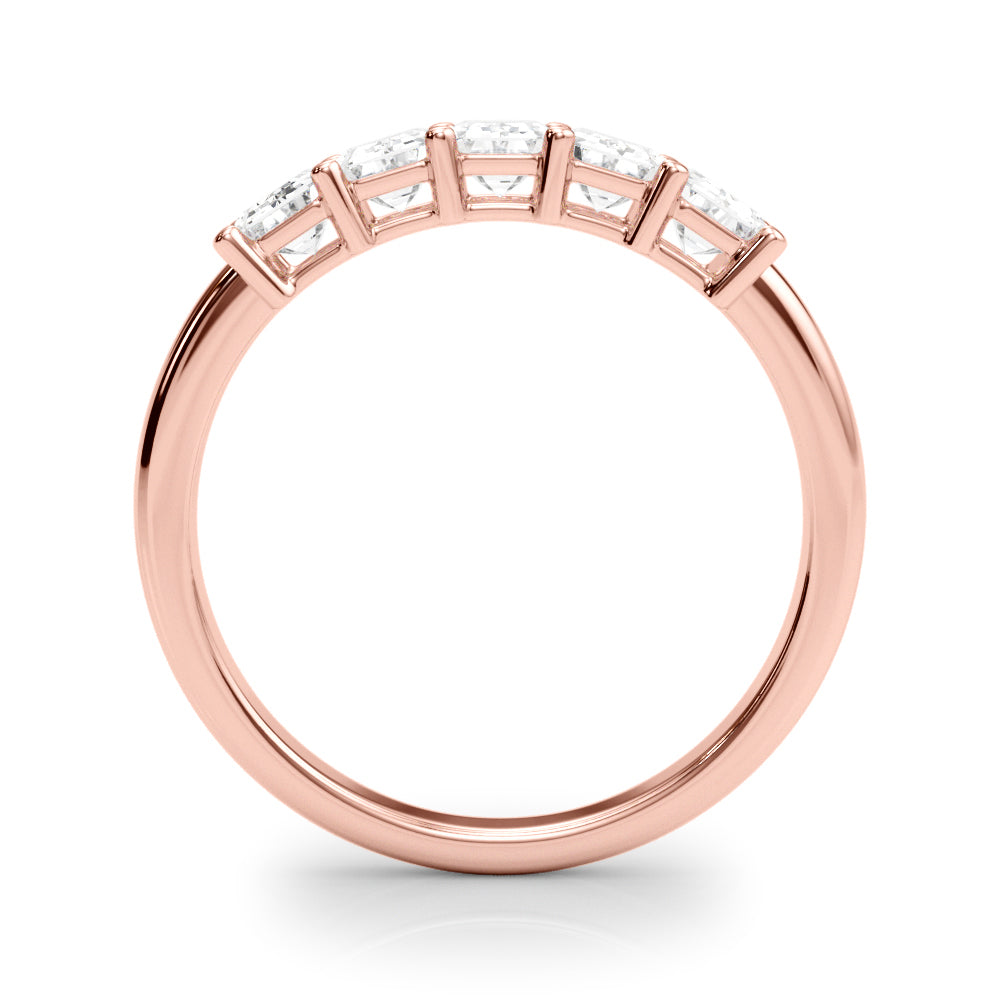 18K Rose Gold Emerald Diamond Engagement Ring