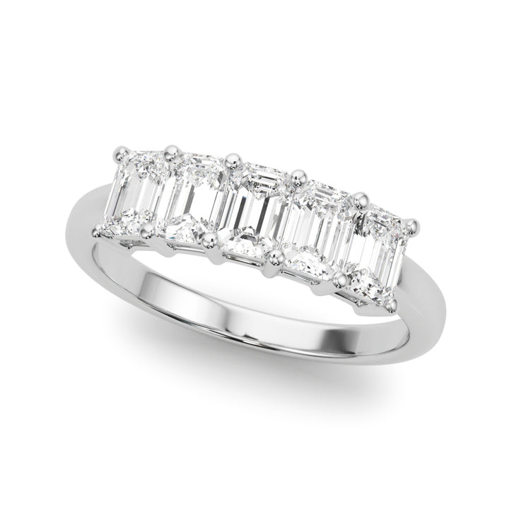 14K White Gold Multi-Stone Emerald Diamond Ring