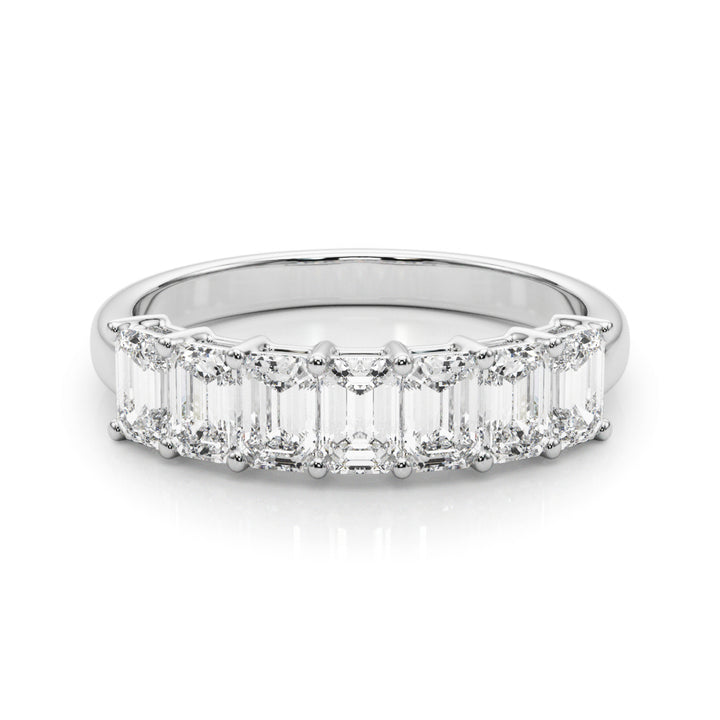 Platinum White Diamond Emerald Wedding Ring