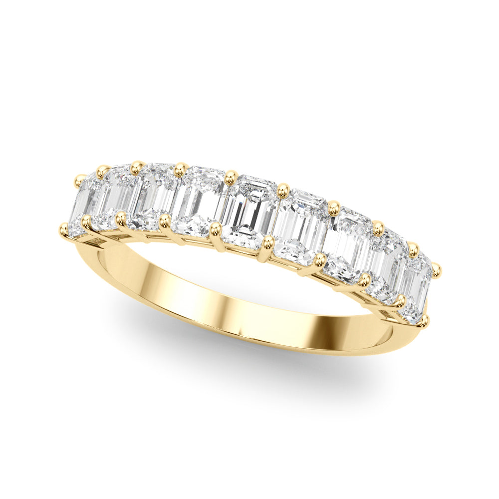 14K Yellow Gold Multi-Diamond Emerald Ring