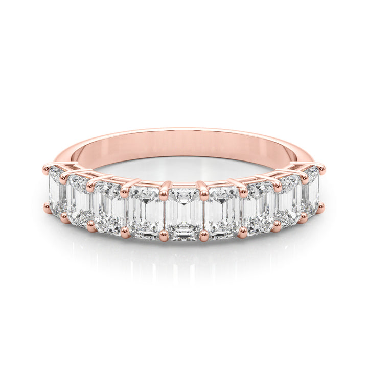 Rose Gold 1.8 CT Emerald Diamond Engagement Ring
