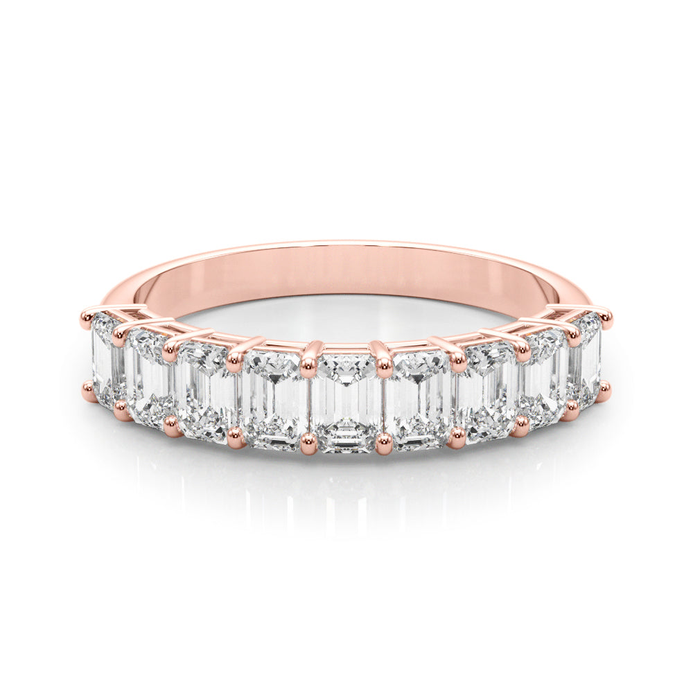 18K Rose Gold Multi-Diamond Emerald Cut Ring