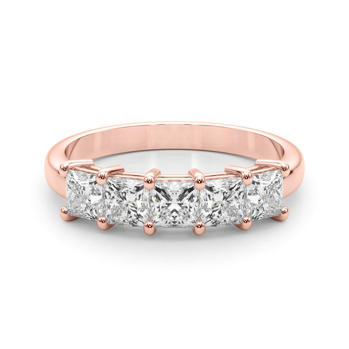 14K Rose Gold Square Diamond Wedding Ring