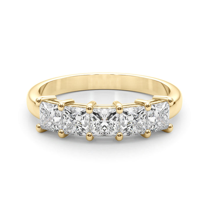 14K Yellow Gold Square Diamond Wedding Ring
