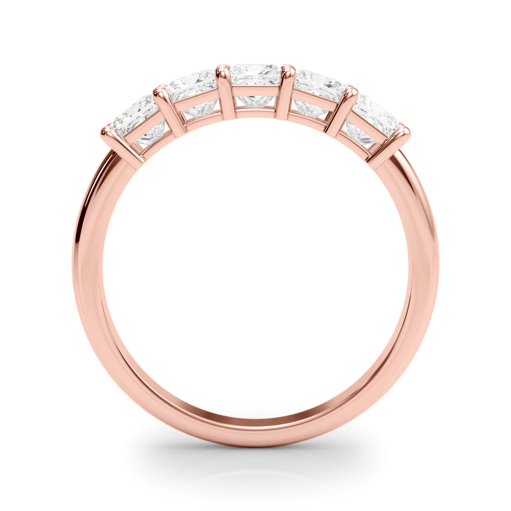 18K Rose Gold Square Diamond Wedding Ring