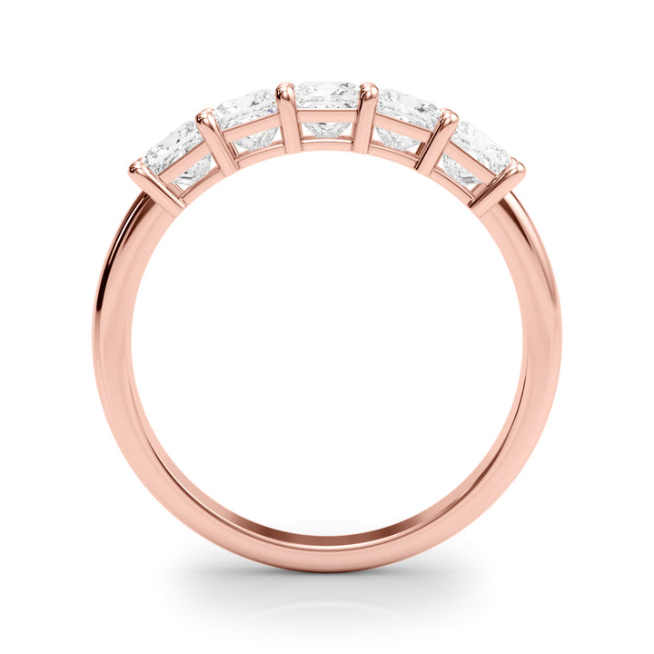 18K Rose Gold Square Diamond Wedding Ring