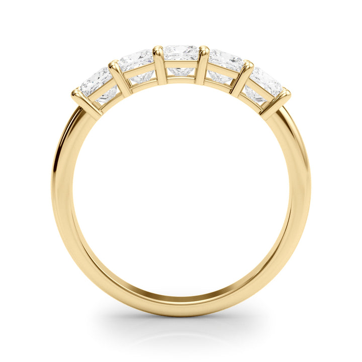 14K Yellow Gold Square Diamond Wedding Ring