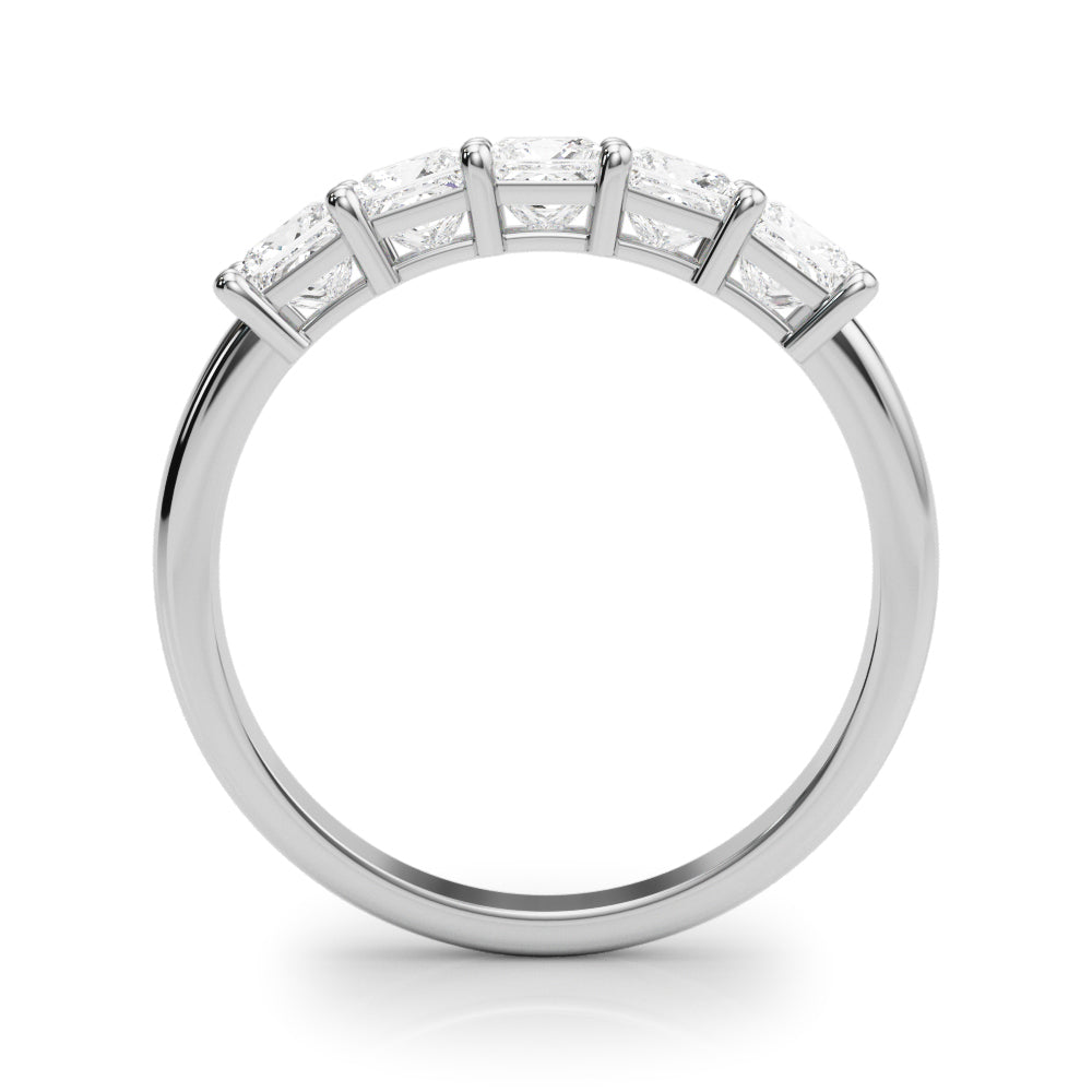 18K White Gold Square Diamond Wedding Ring