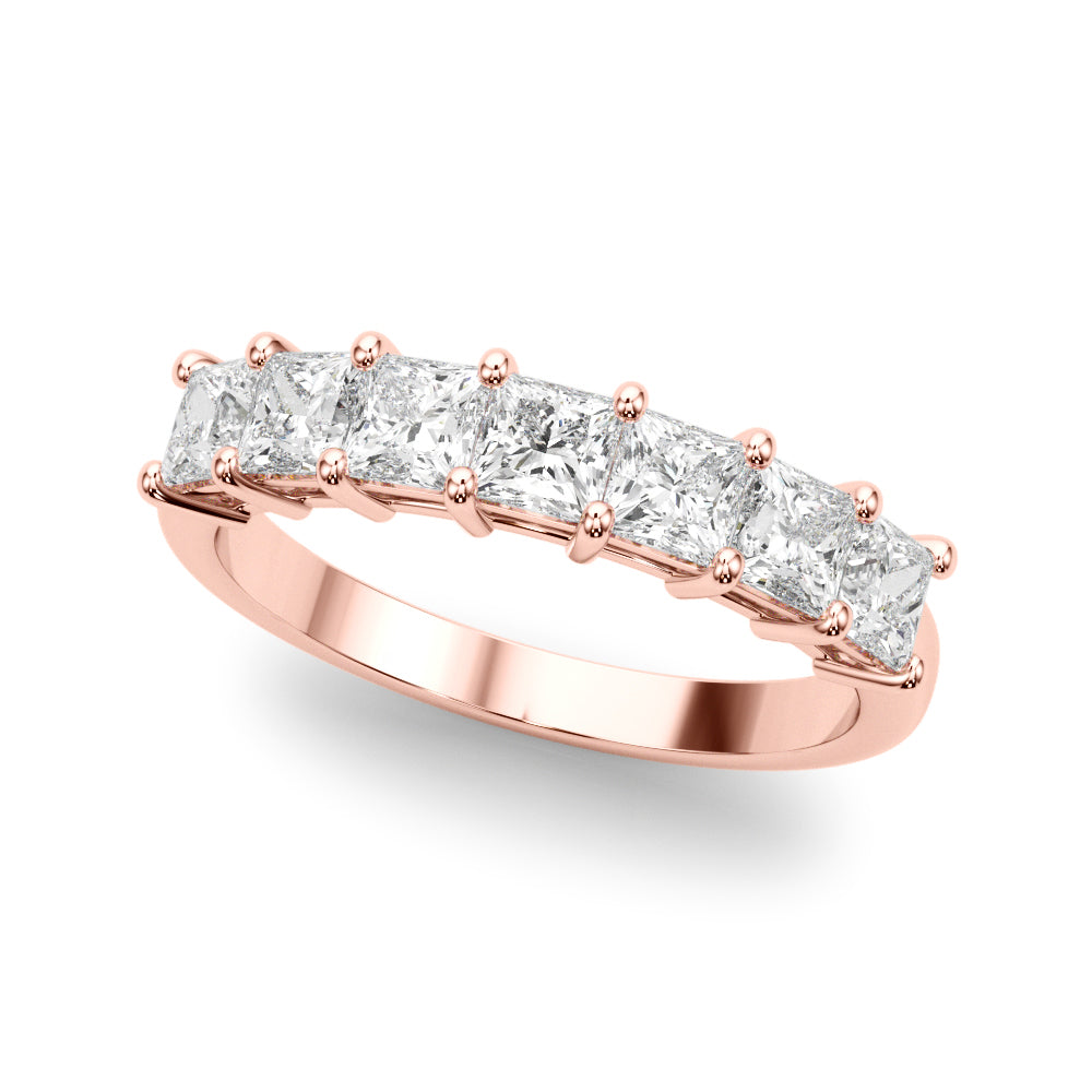 18K Rose Gold Square Diamond Wedding Ring