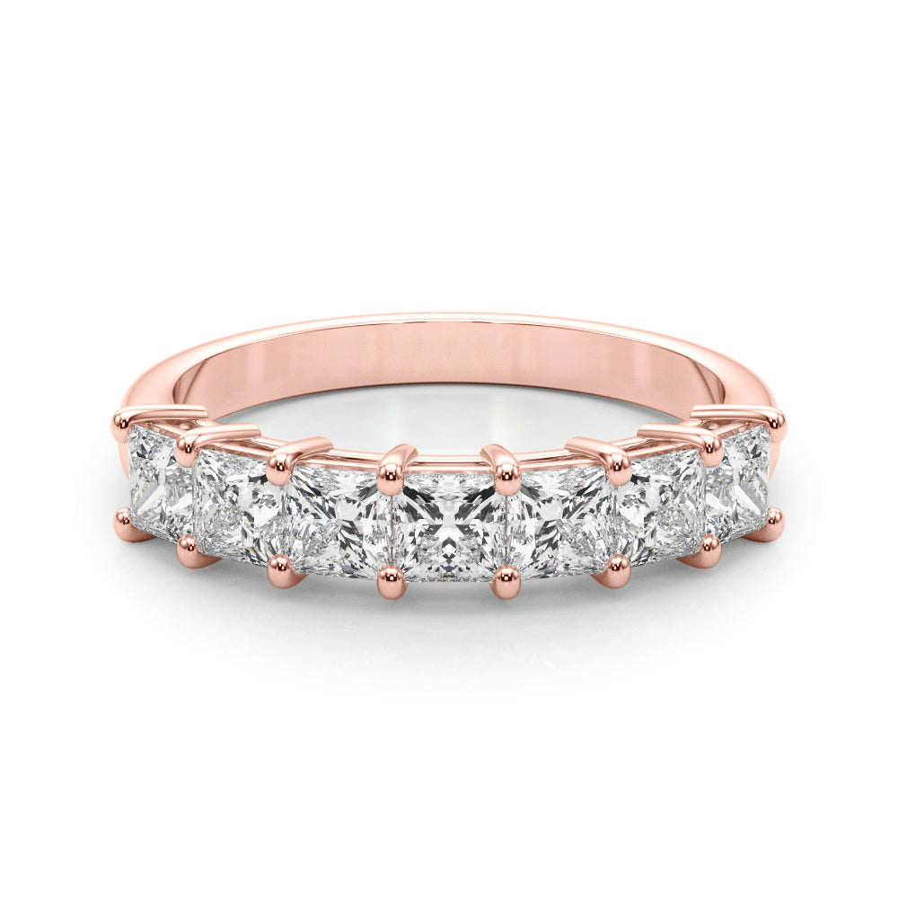 18K Rose Gold Square Diamond Wedding Ring