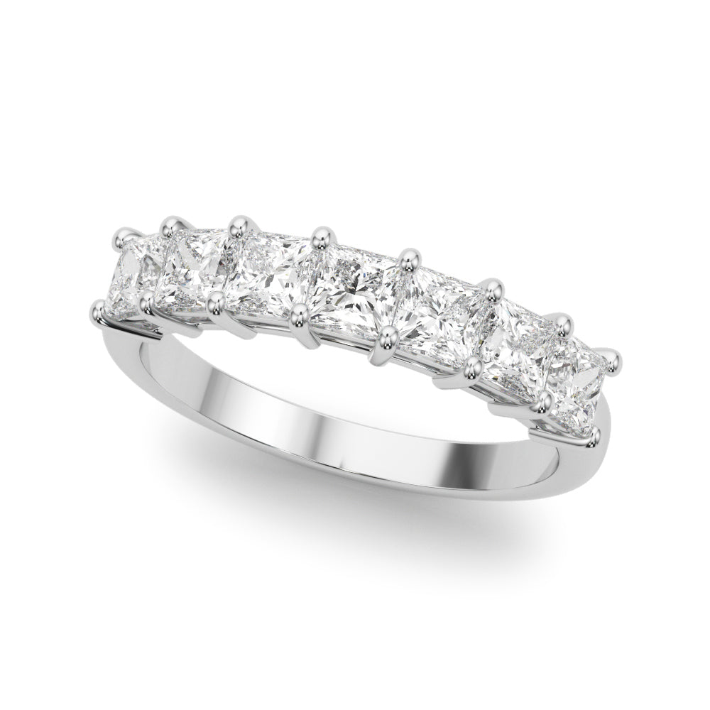 14K White Gold Square Diamond Wedding Ring