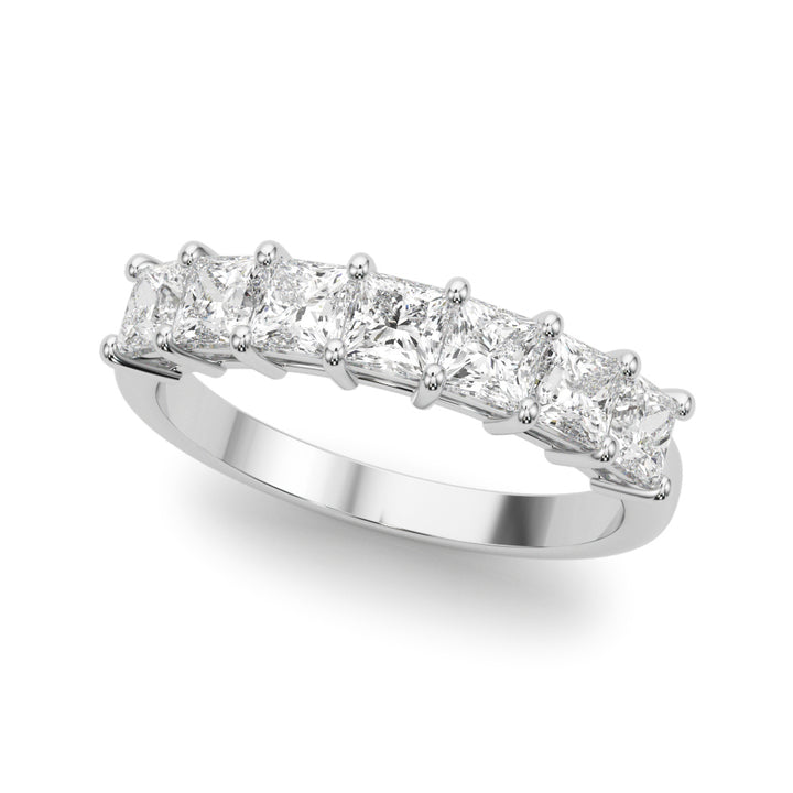 14K White Gold Square Diamond Wedding Ring