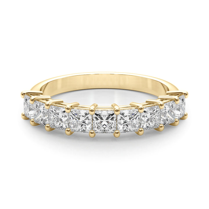 14K Yellow Gold Square Diamond Wedding Ring