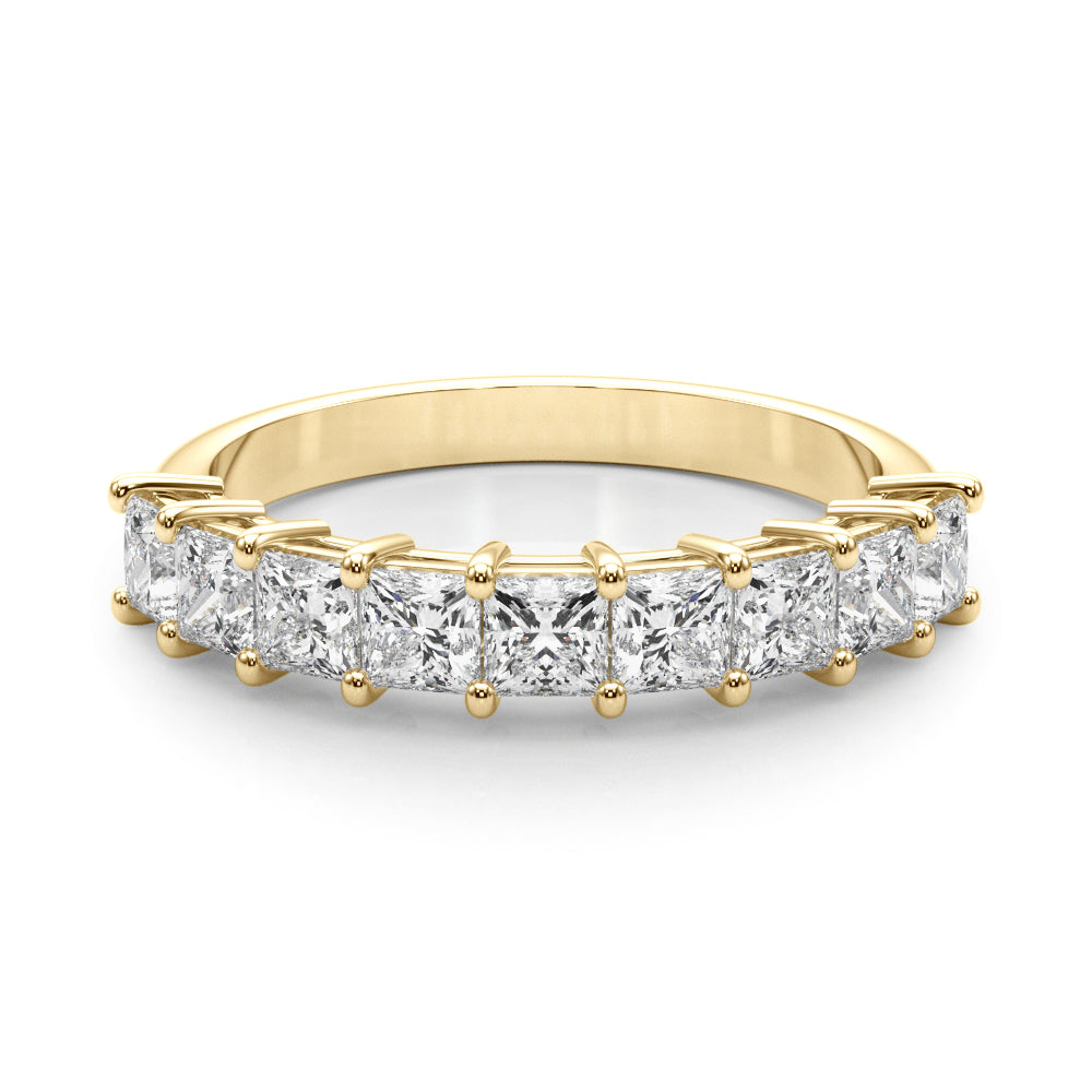 18K Yellow Gold Square Diamond Wedding Ring