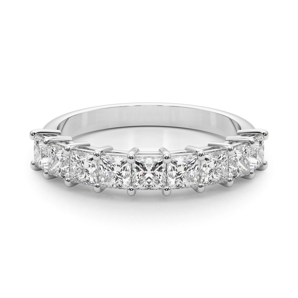 18K White Gold Square Diamond Wedding Ring