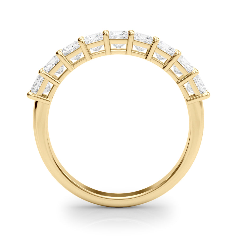 14K Yellow Gold Square Diamond Wedding Ring