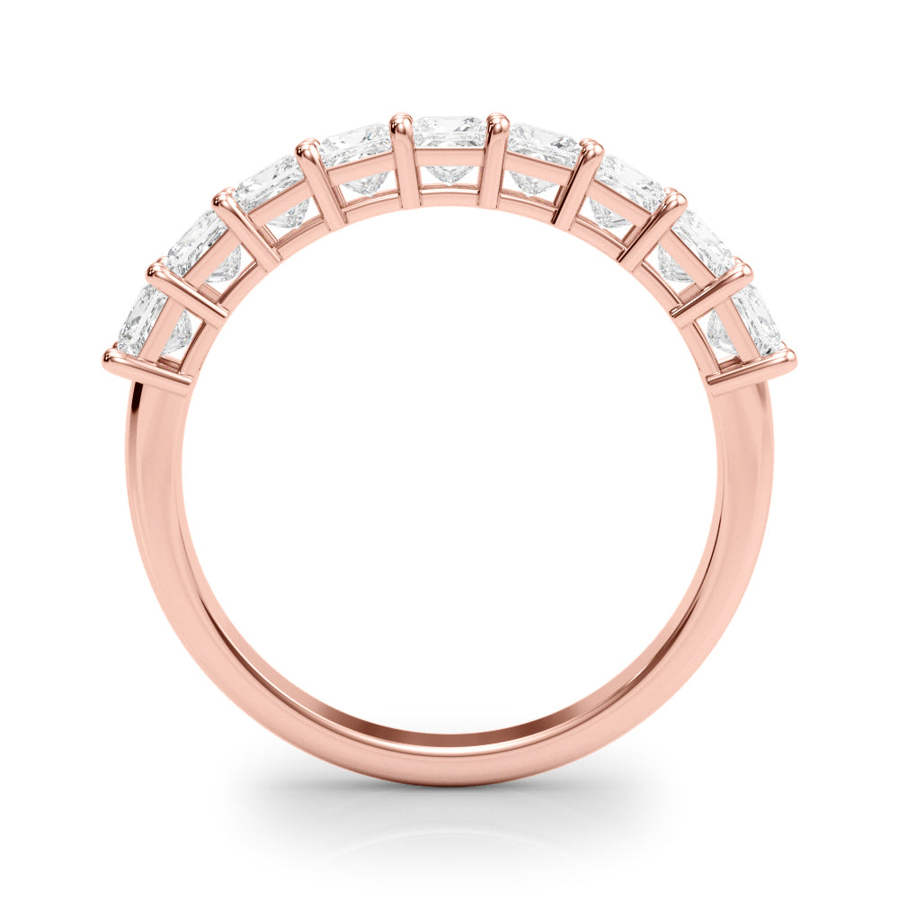 18K Rose Gold Square Diamond Wedding Ring
