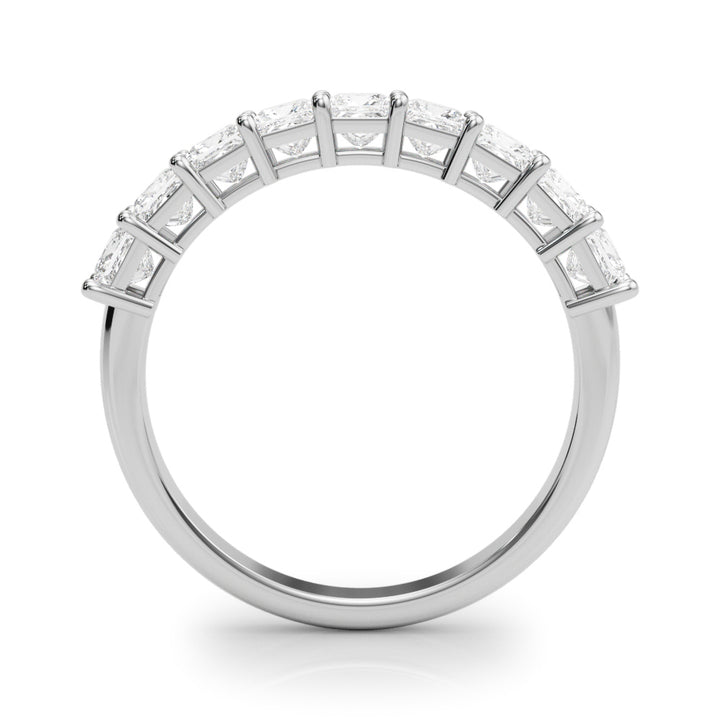 14K White Gold Square Diamond Wedding Ring