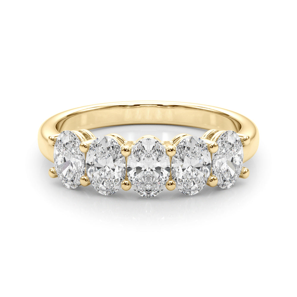 14K Yellow Gold Oval Diamond Wedding Ring