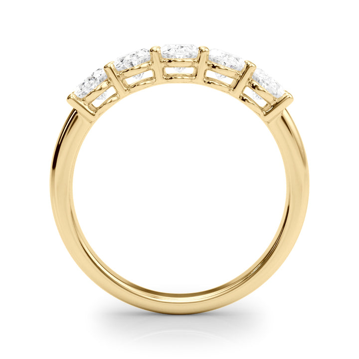 18K Yellow Gold Oval Diamond Wedding Ring