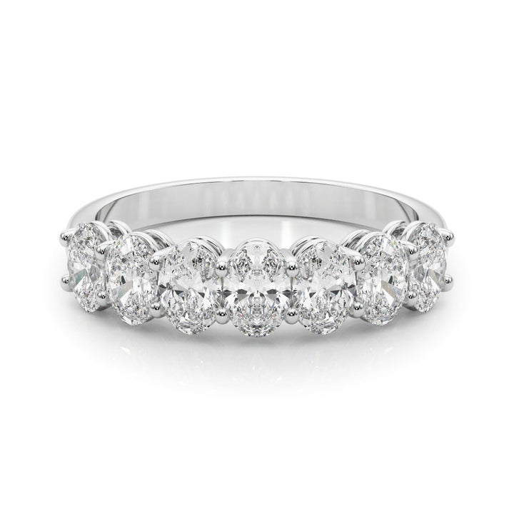 18K White Gold Oval Diamond Wedding Ring