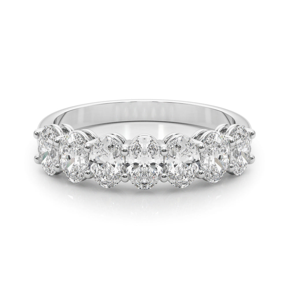 14K White Gold Oval Diamond Wedding Ring