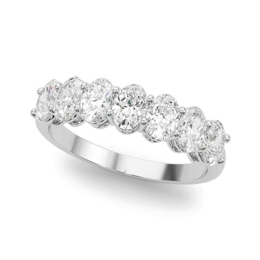 14K White Gold Oval Diamond Wedding Ring