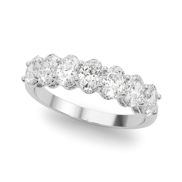 14K White Gold Oval Diamond Wedding Ring