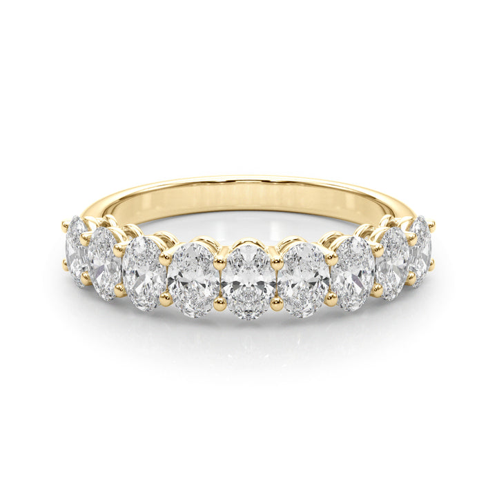 14K Yellow Gold Oval Diamond Wedding Ring