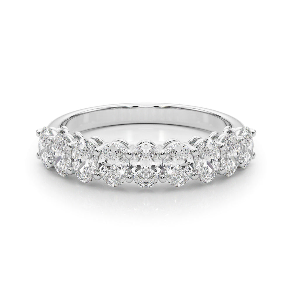 14K White Gold Oval Diamond Engagement Ring