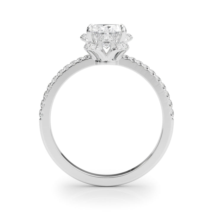 Platinum Oval Diamond Halo Engagement Ring