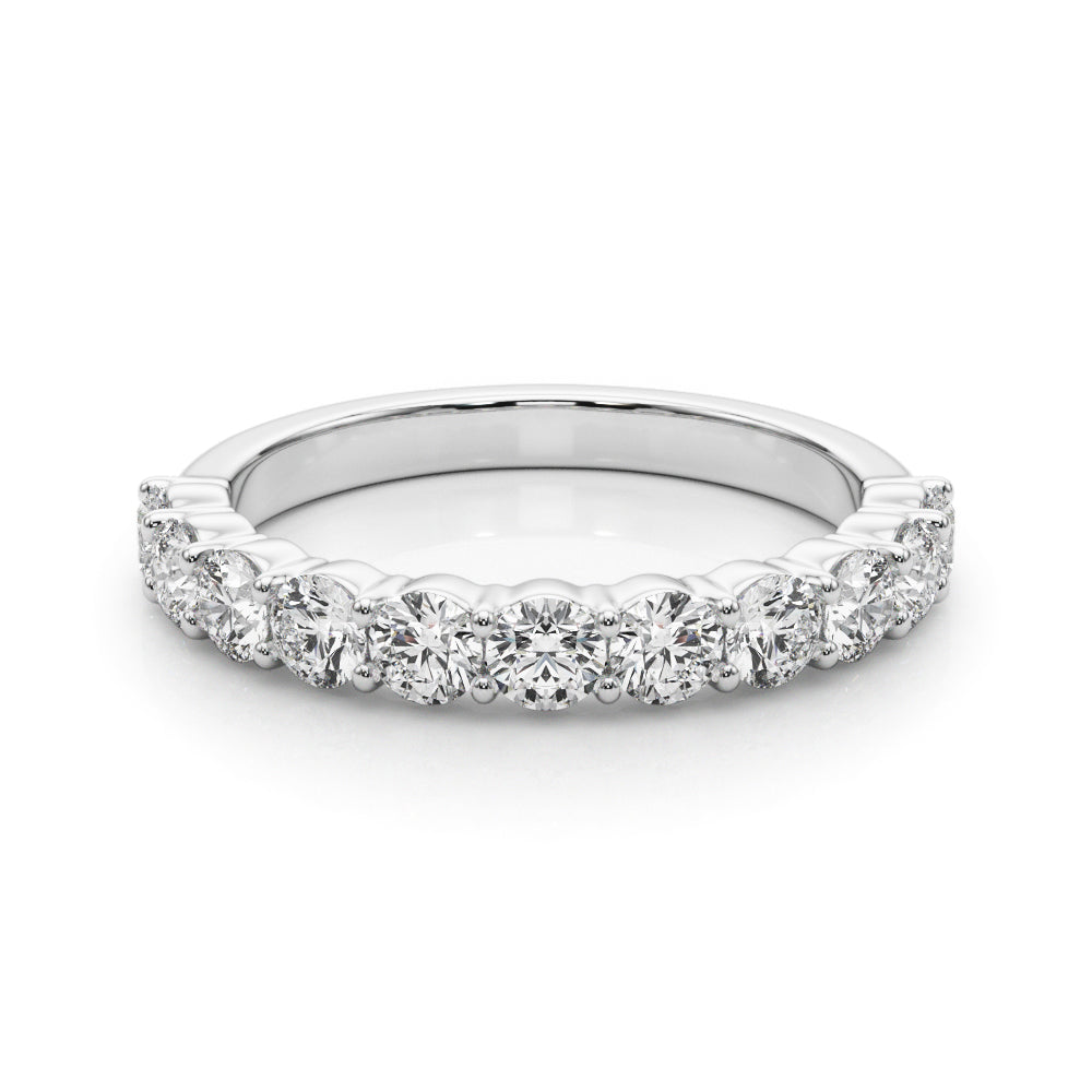 14K White Gold Lab Diamond Straight Wedding Band