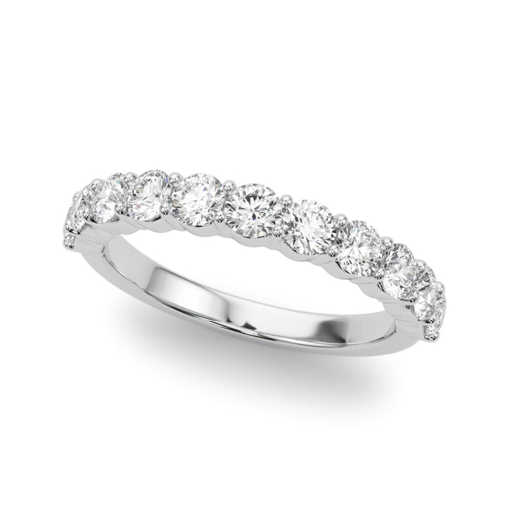 14K White Gold Multi-Diamond Wedding Band