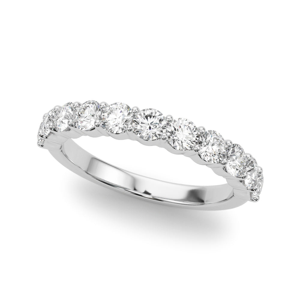 14K White Gold Lab Diamond Straight Wedding Band
