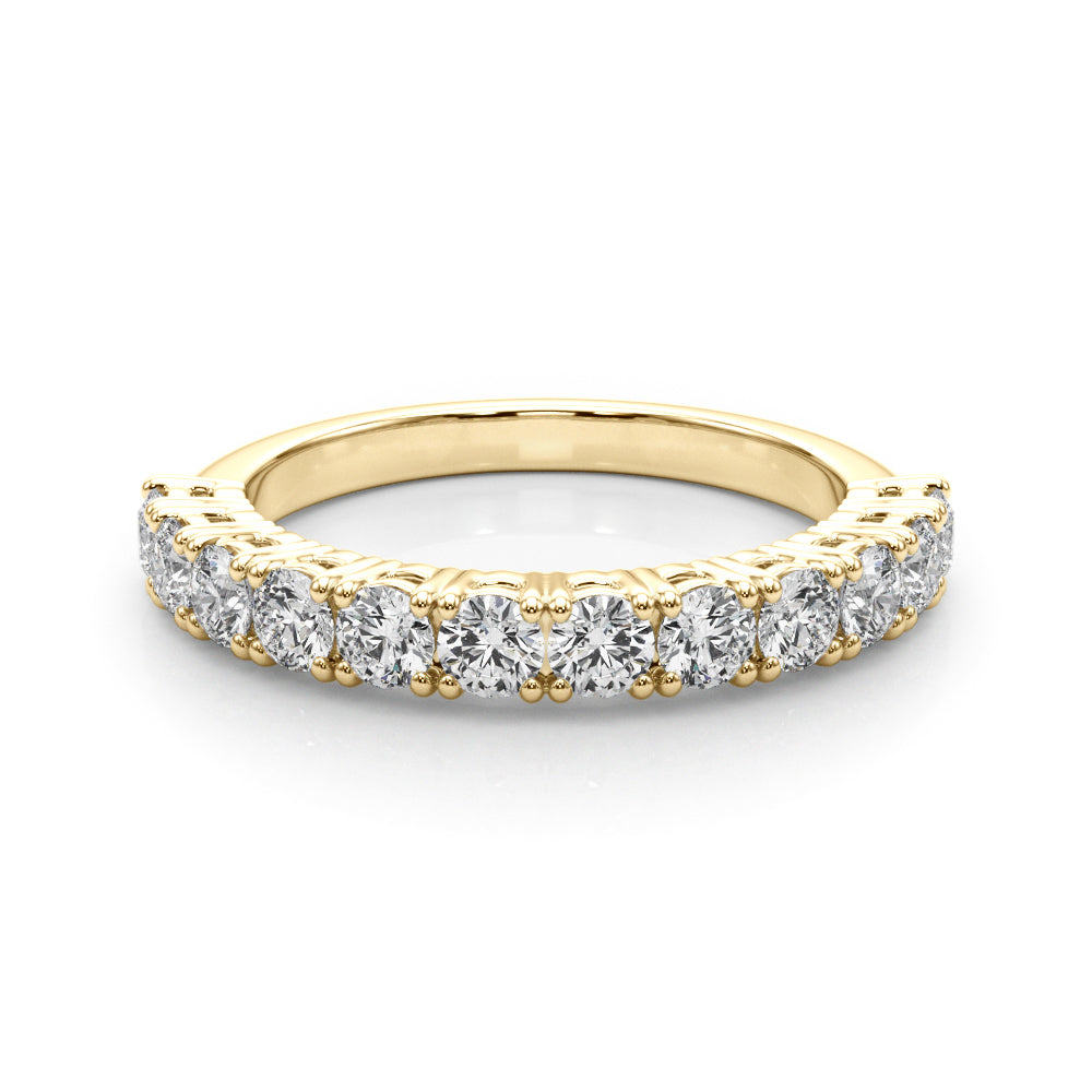 14K Yellow Gold Lab Diamond Straight Wedding Band
