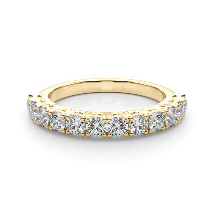 14K Yellow Gold Lab Diamond Straight Wedding Band