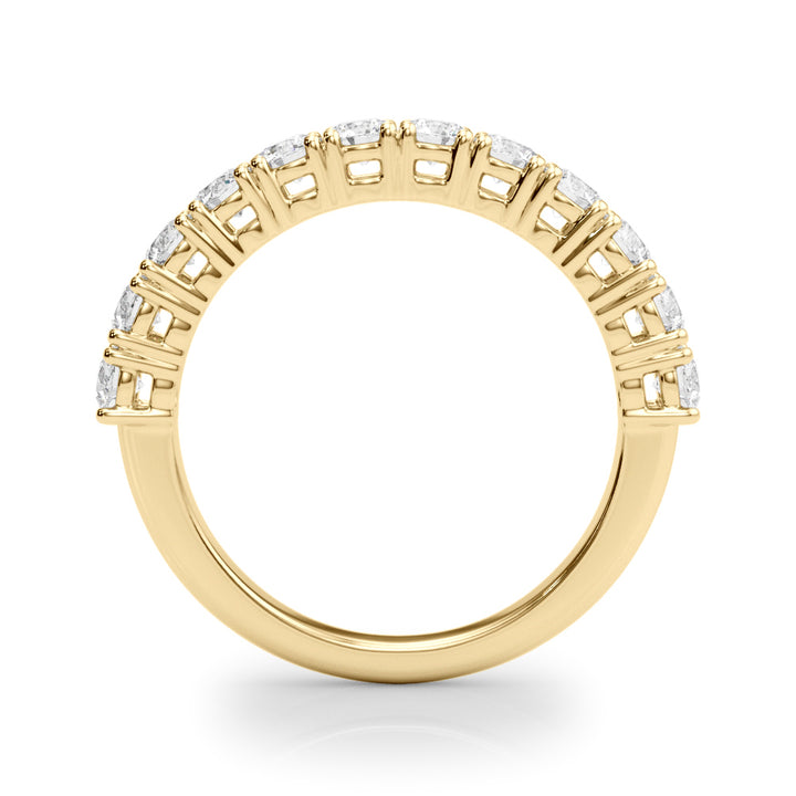 14K Yellow Gold Lab Diamond Straight Wedding Band
