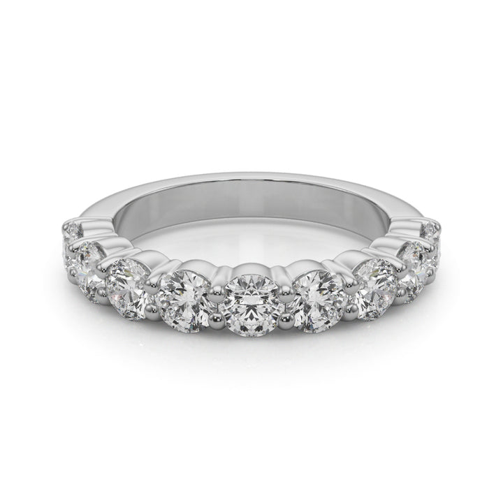 9-Stone Lab Diamond Platinum Wedding Band
