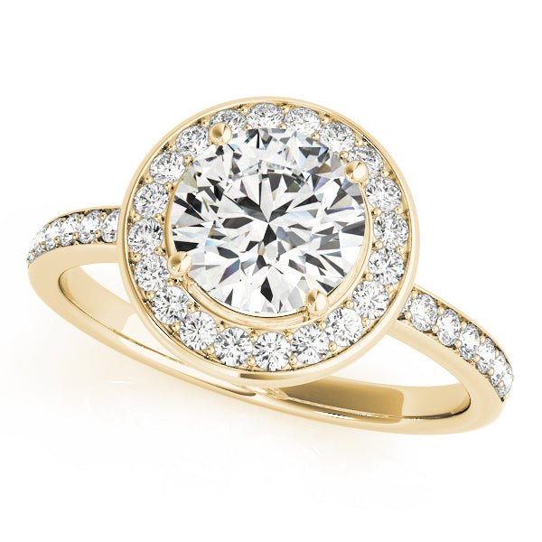 Round Channel Set Halo Diamond Engagement Ring