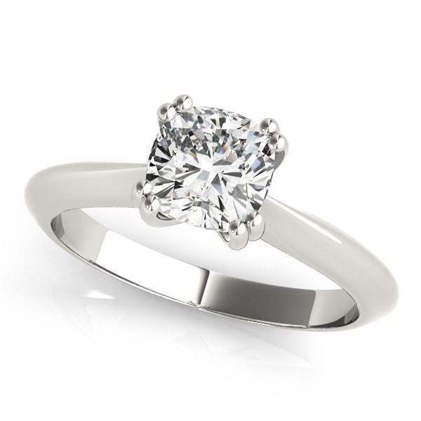 Cushion Double Prong Solitaire Engagement Ring