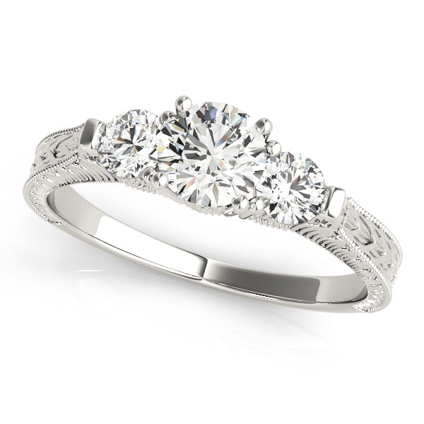 ENGAGEMENT RINGS 3 STONE ROUND