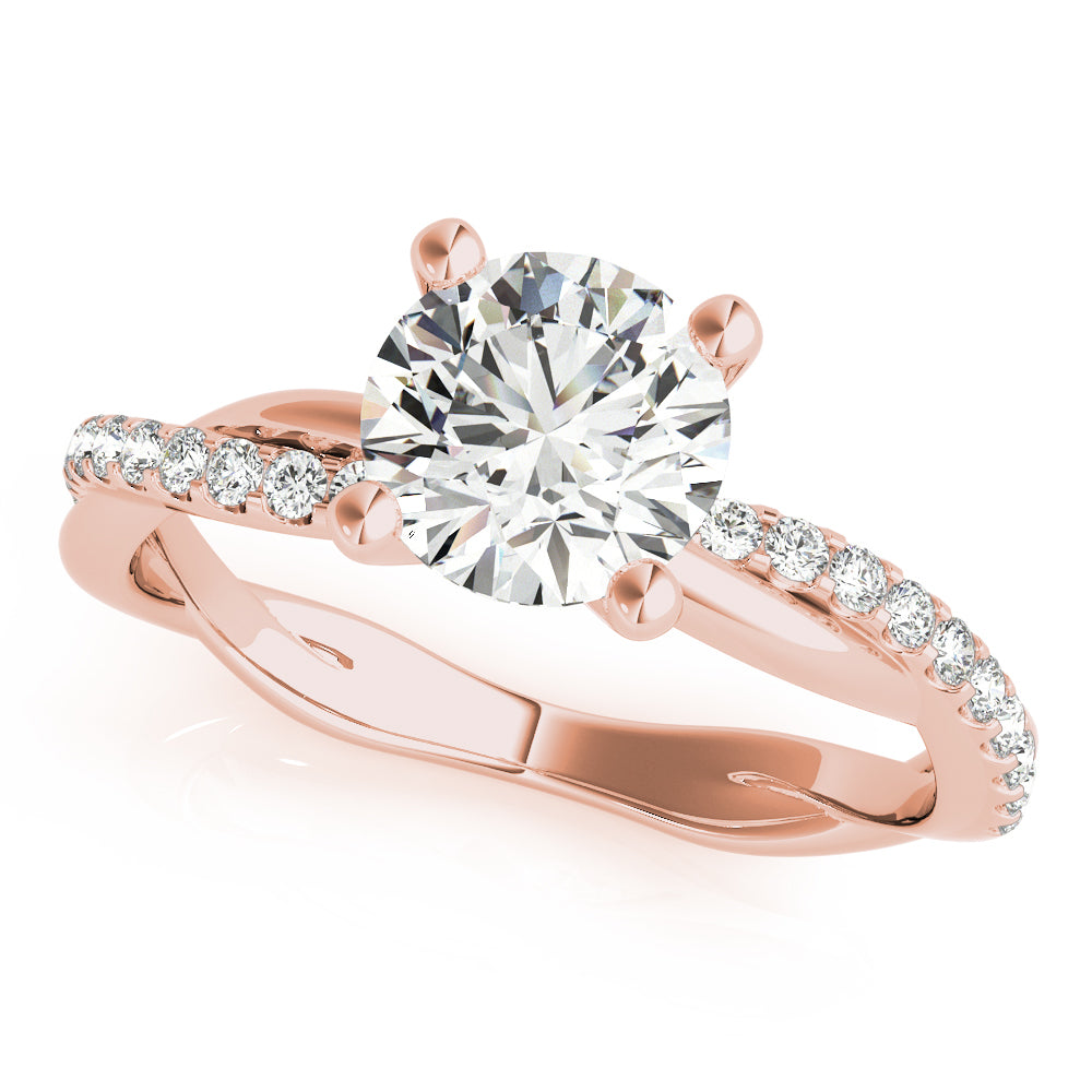 Round with Twisted Shank Diamond Engagement Ring