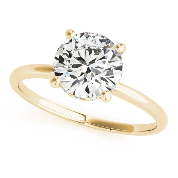 Round High-Set Diamond Solitaire Engagement RIng