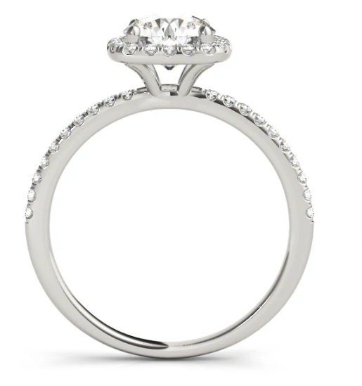 1ct Cushion Halo Pave Diamond Engagement Ring