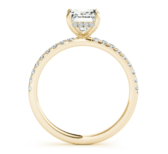 Elegant 1.5ct Oval Hidden Halo Pave Diamond Engagement Ring