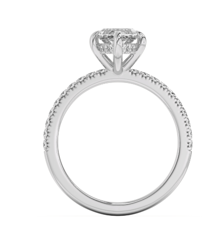 1.5ct Marquise Hidden Halo Pave Diamond Engagement Ring