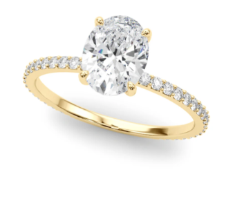 Elegant 1ct Oval Diamond Pave Engagement Ring