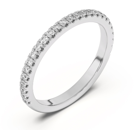 Stackable 1/2 Coverage Diamond Pave Wedding Band