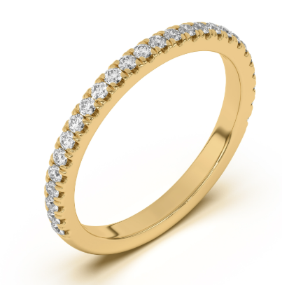 Stackable 1/2 Coverage Diamond Pave Wedding Band